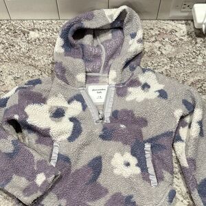 Abercrombie Kids Floral Fleece Jacket - Purple and Gray